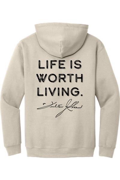 Life is Worth Living - Fulton Sheen Adult Hooded Sweatshirt
