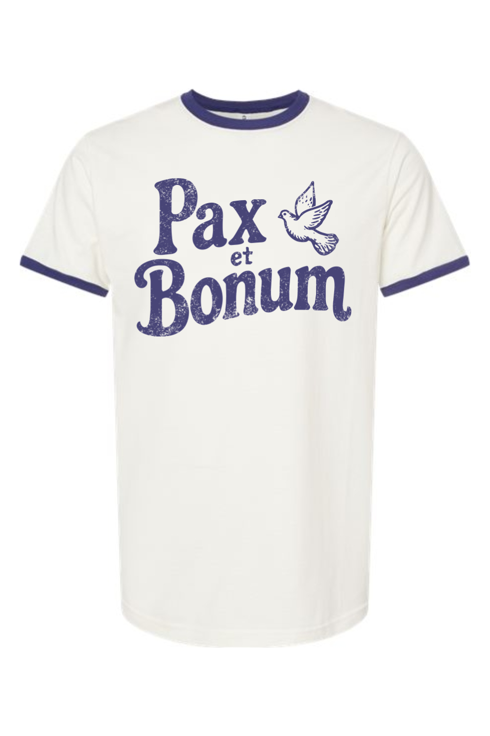 Pax et Bonum - St. Francis of Assisi Adult Jersey Ringer T-Shirt
