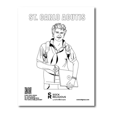 St. Carlo Acutis Coloring Page - FREE Digital Download