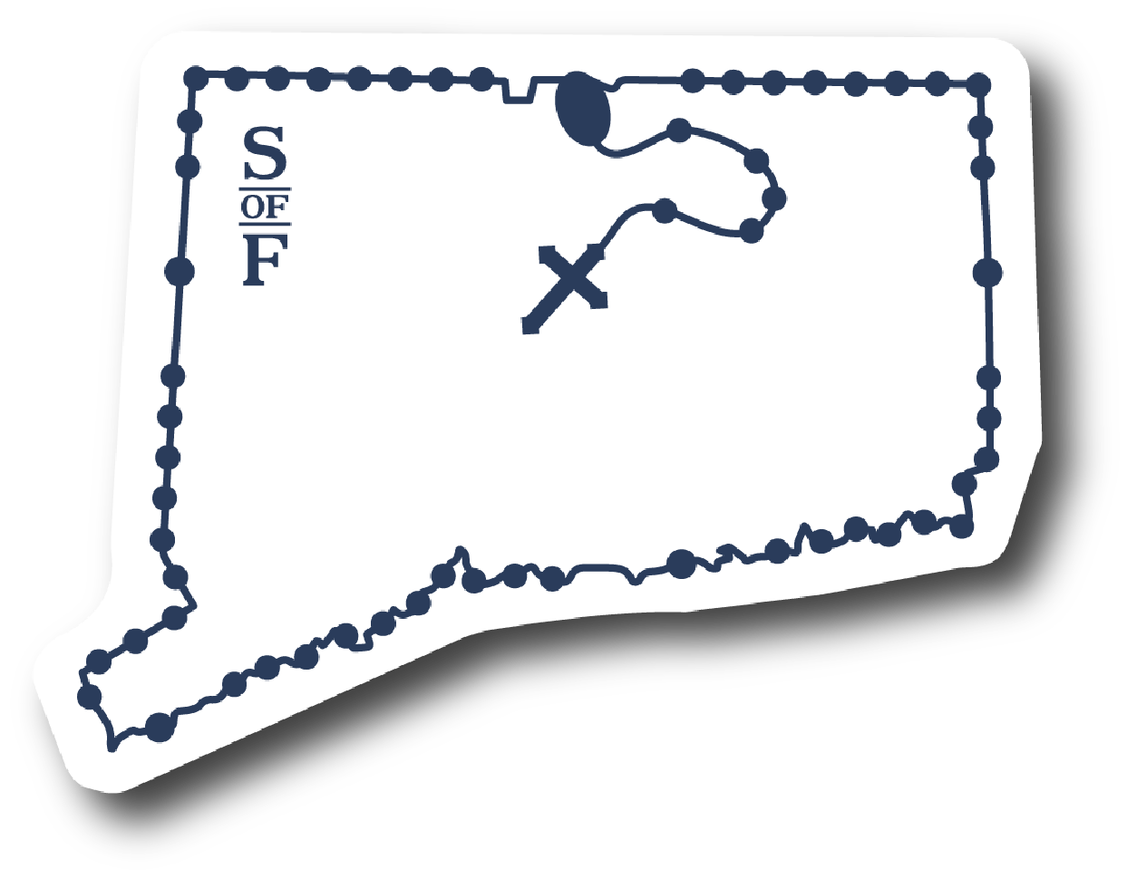 Connecticut Catholic Rosary vinyl sticker - States of Faith