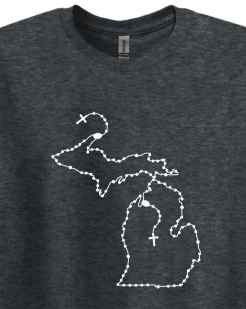 Michigan Rosary Catholic Adult T-shirt