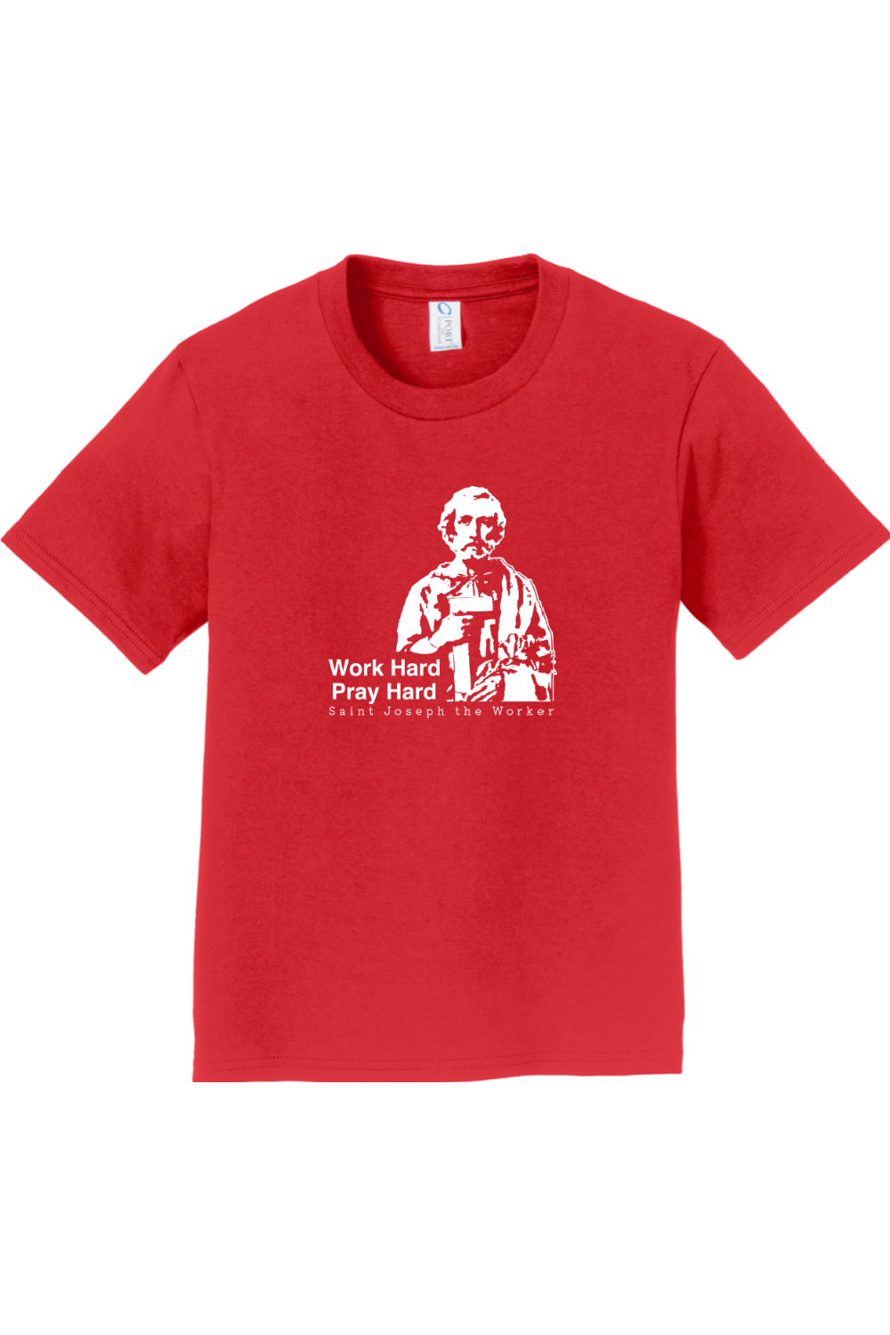 Work Hard Pray Hard - St. Joseph the Worker - Youth T-Shirt