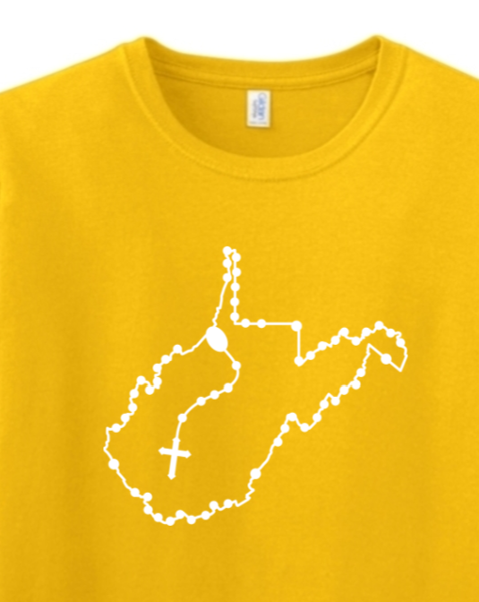 West Virginia Rosary Adult T-shirt