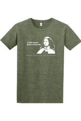 A Little Flower Goes a Long Way - St. Thérèse of Lisieux Adult T-shirt