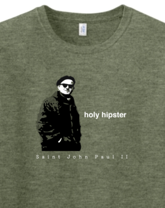 Holy Hipster - St. John Paul II Adult T-shirt | Sock Religious