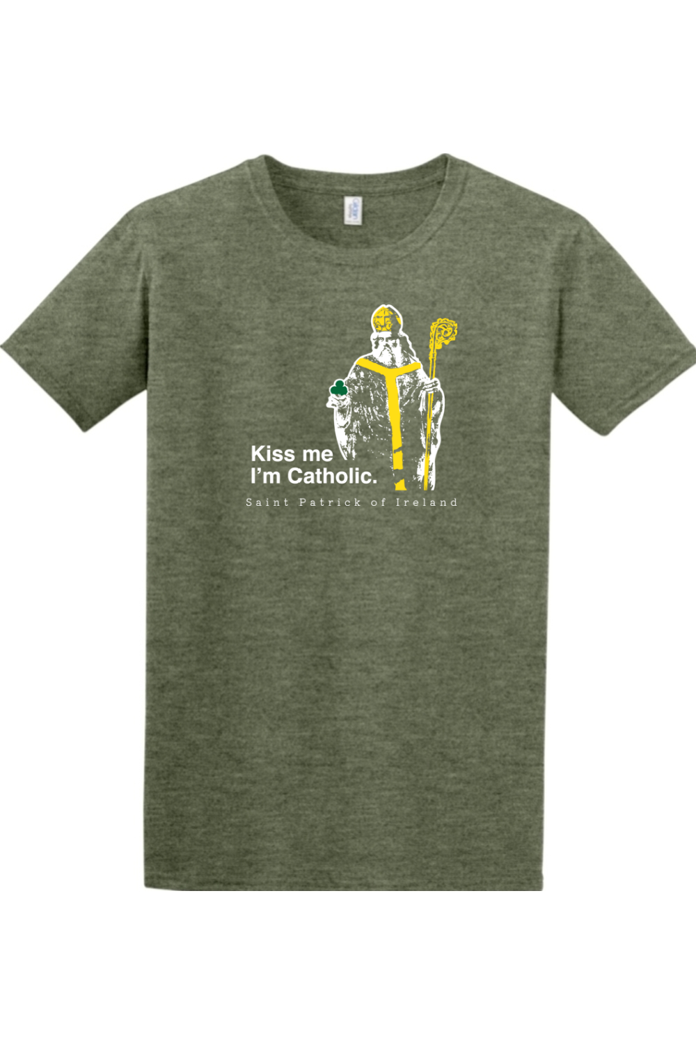 Kiss Me, I'm Catholic - St. Patrick of Ireland Adult T-shirt