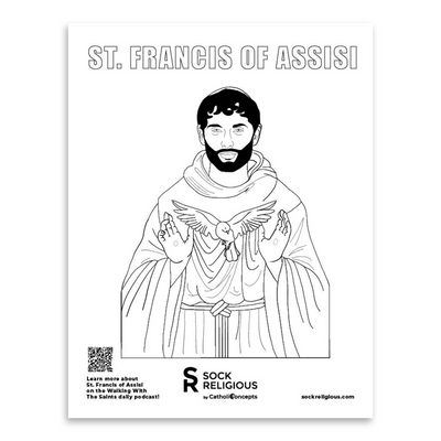 St. Francis of Assisi Coloring Page - FREE Digital Download
