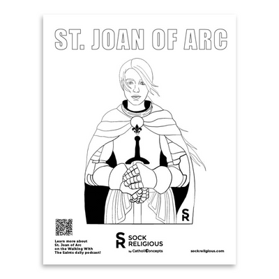 St. Joan of Arc Coloring Page - FREE Digital Download