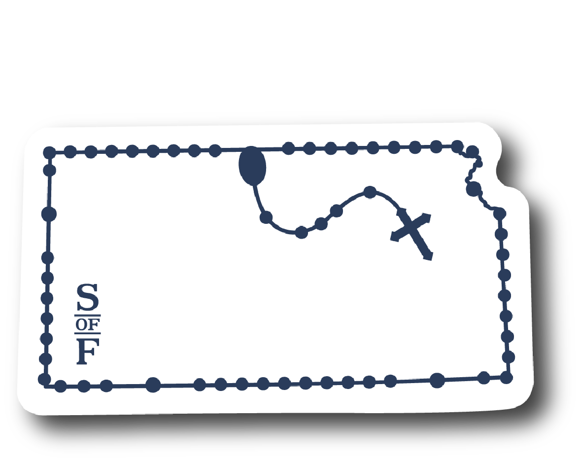 Kansas Catholic Rosary vinyl sticker - States of Faith