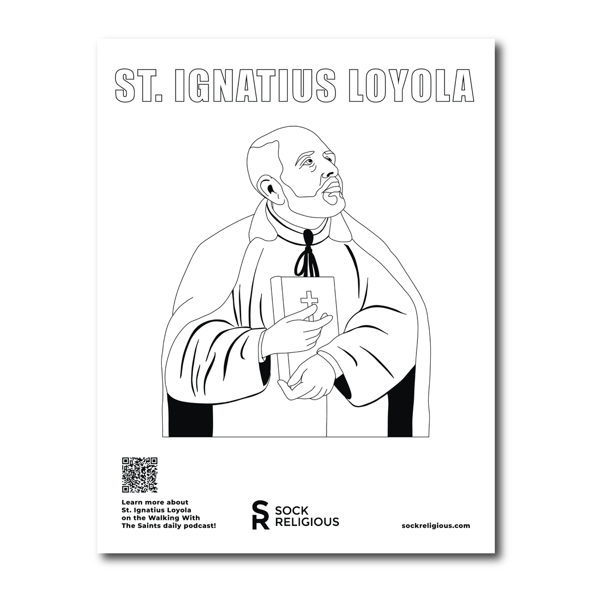 St. Ignatius Loyola Coloring Page - FREE Digital Download