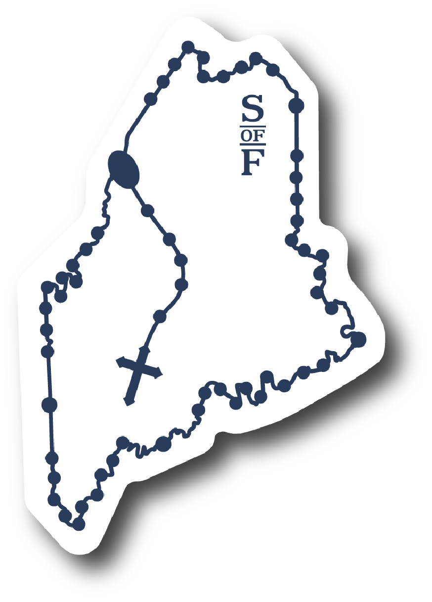 Maine Catholic Rosary vinyl sticker - States of Faith