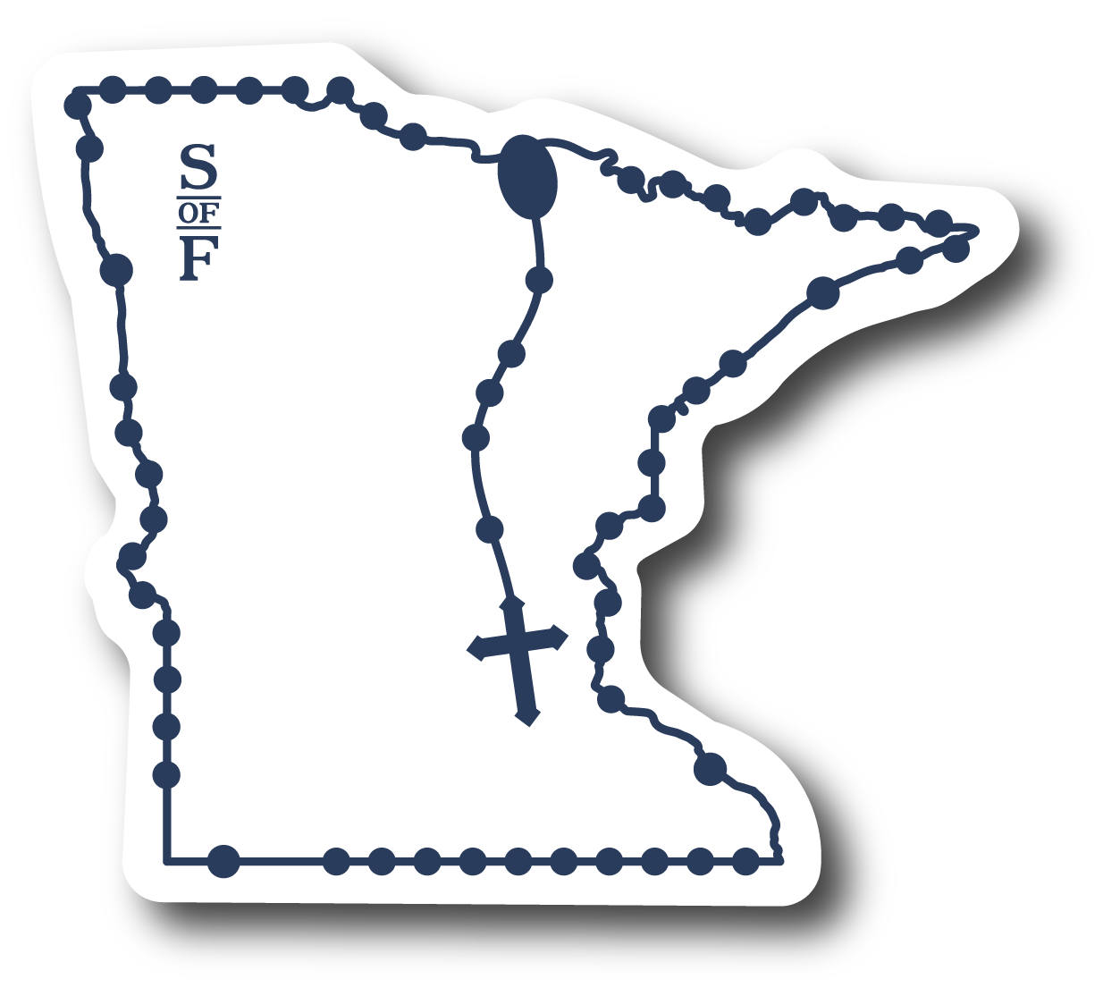 Minnesota Catholic Rosary vinyl sticker - States of Faith