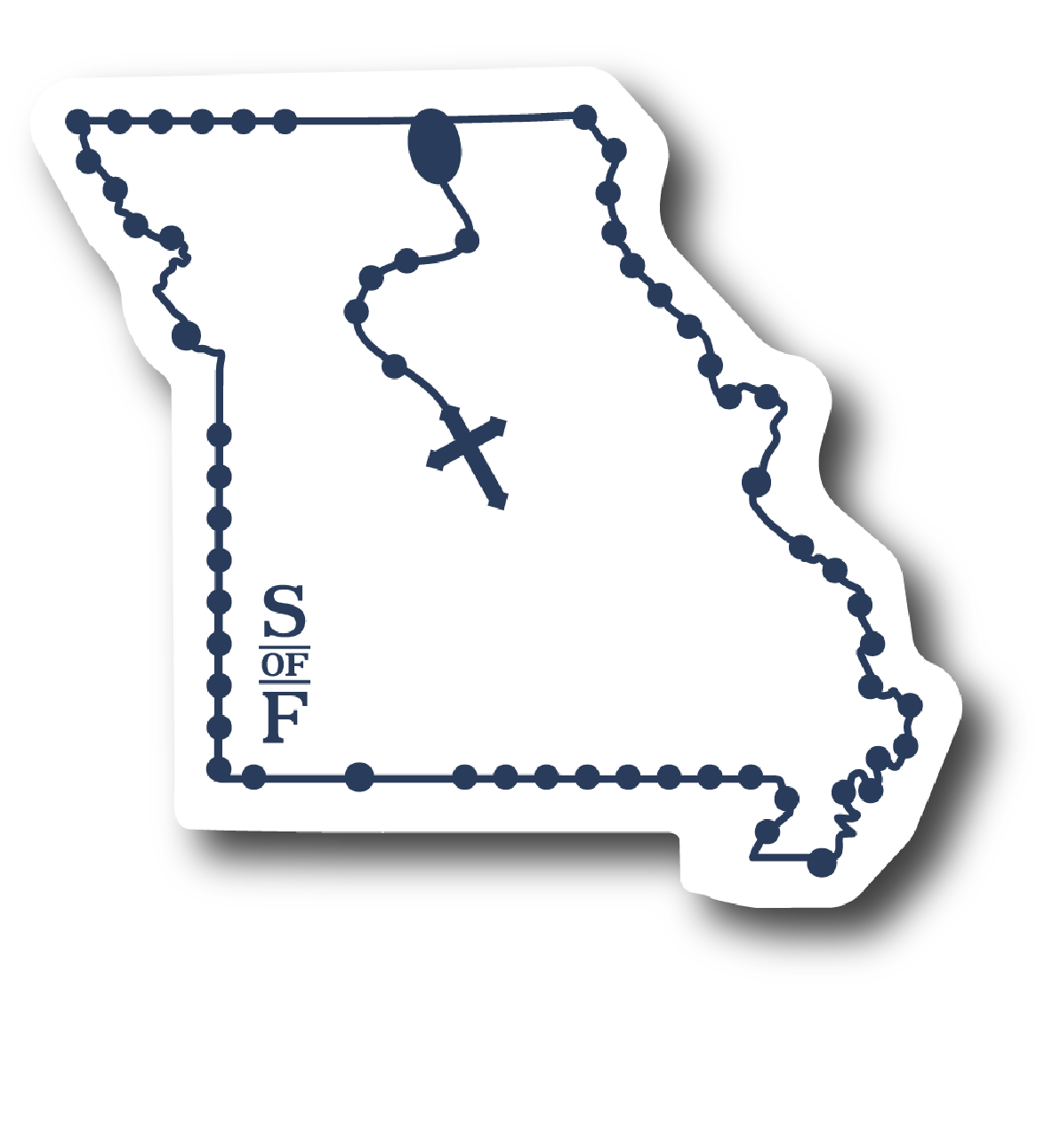 Missouri Catholic Rosary vinyl sticker - States of Faith