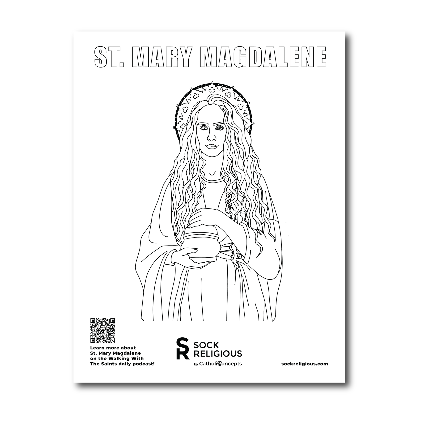 St. Mary Magdalene Coloring Page - FREE Digital Download