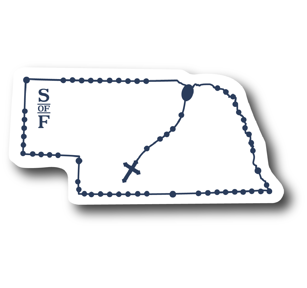 Nebraska Catholic Rosary vinyl sticker - States of Faith