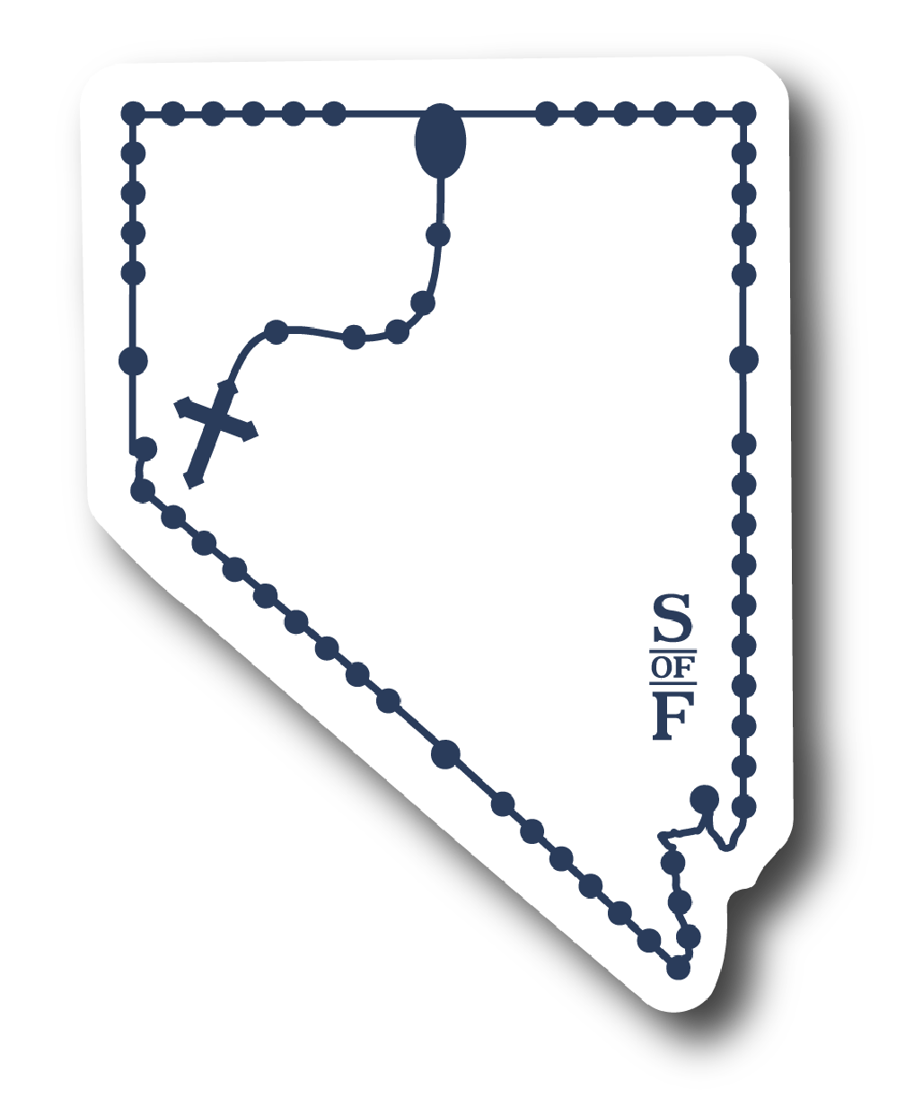 Nevada Catholic Rosary vinyl sticker - States of Faith