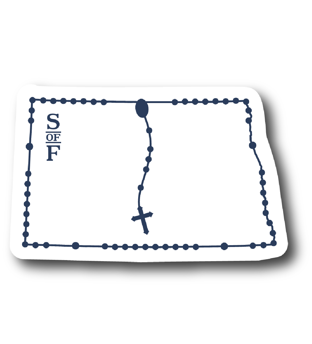North Dakota Catholic Rosary vinyl sticker - States of Faith