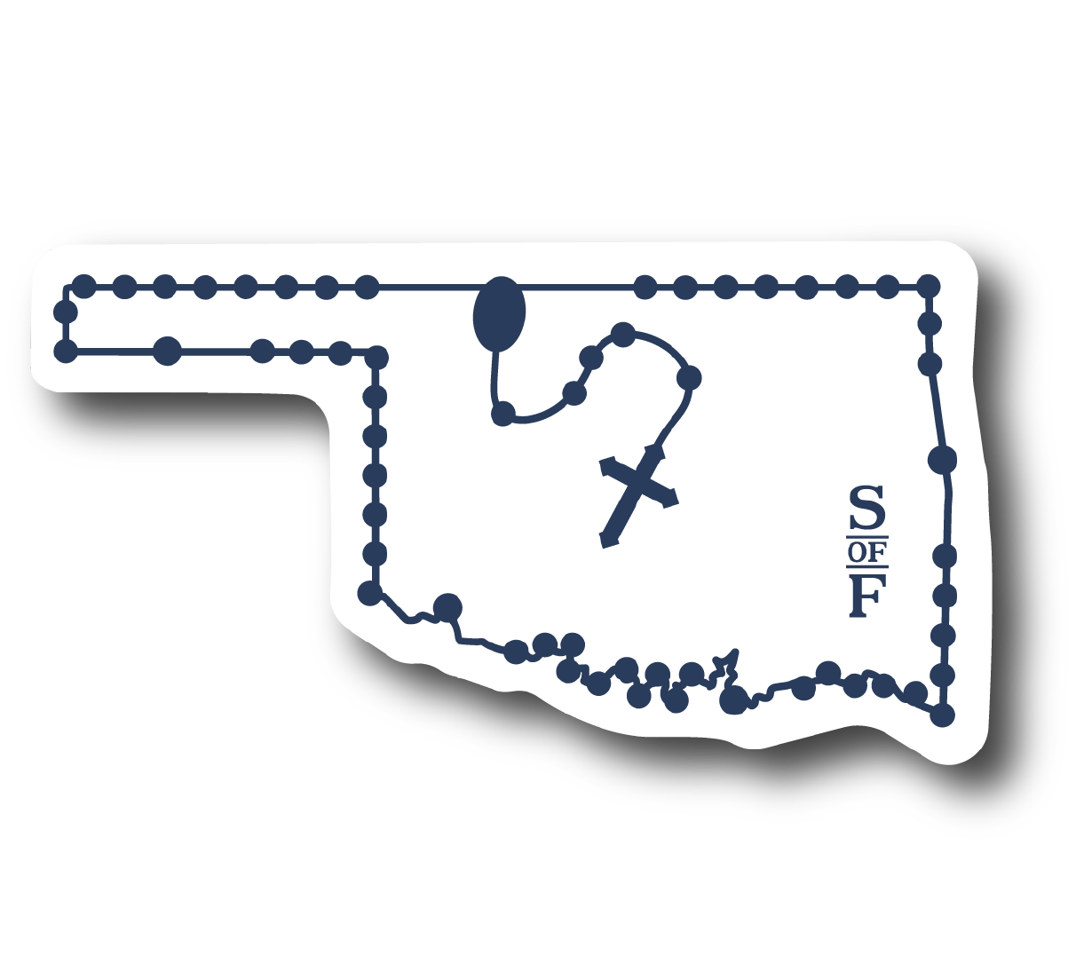 Oklahoma Catholic Rosary vinyl sticker - States of Faith
