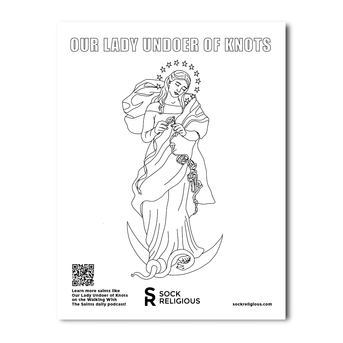 Our Lady Undoer of Knots Coloring Page - FREE Digital Download