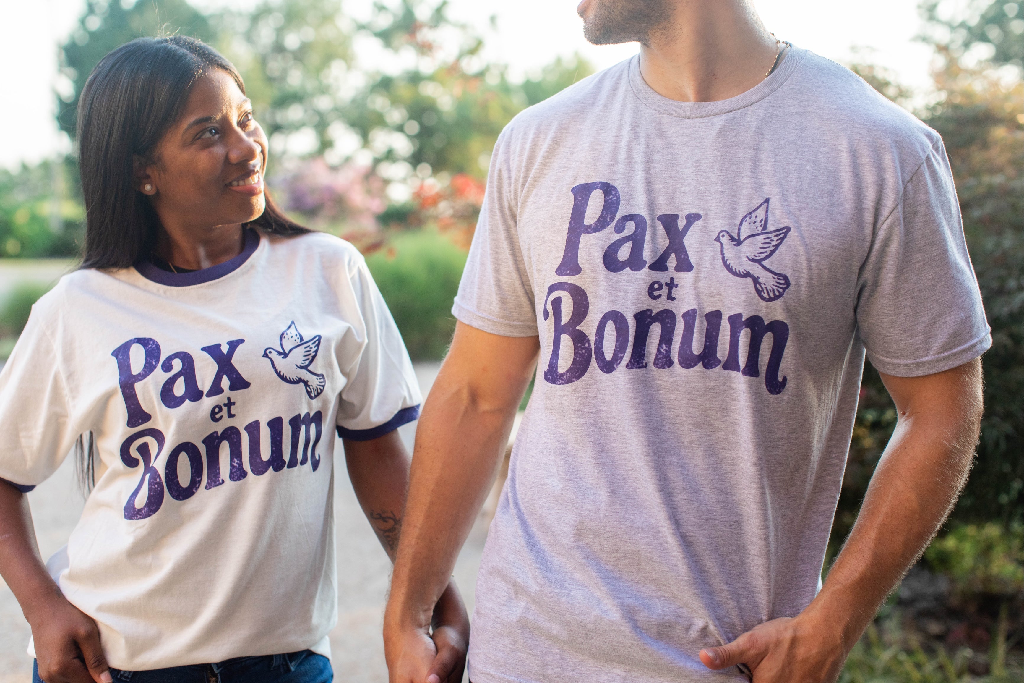 Pax et Bonum - St. Francis of Assisi Adult Jersey Ringer T-Shirt
