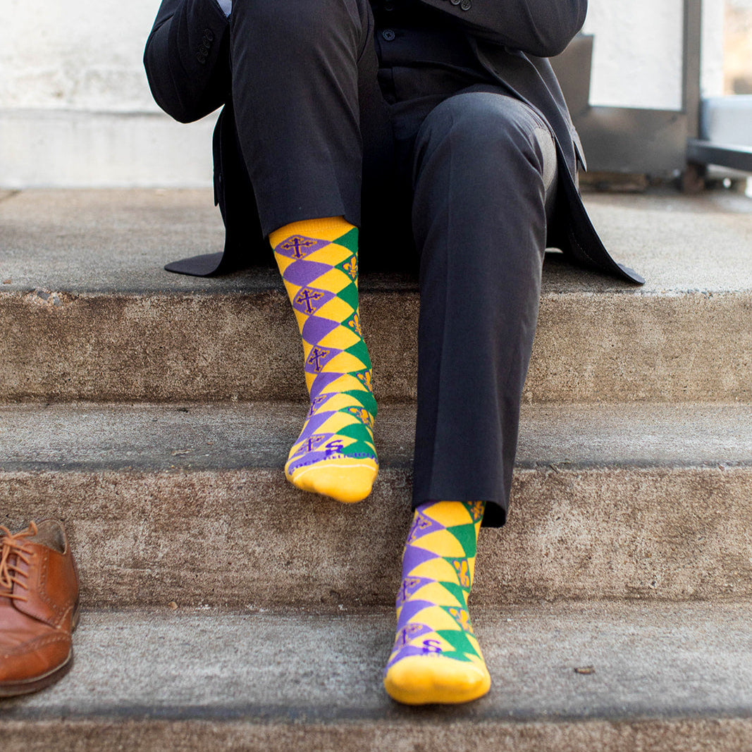 Mardi Gras Adult Socks