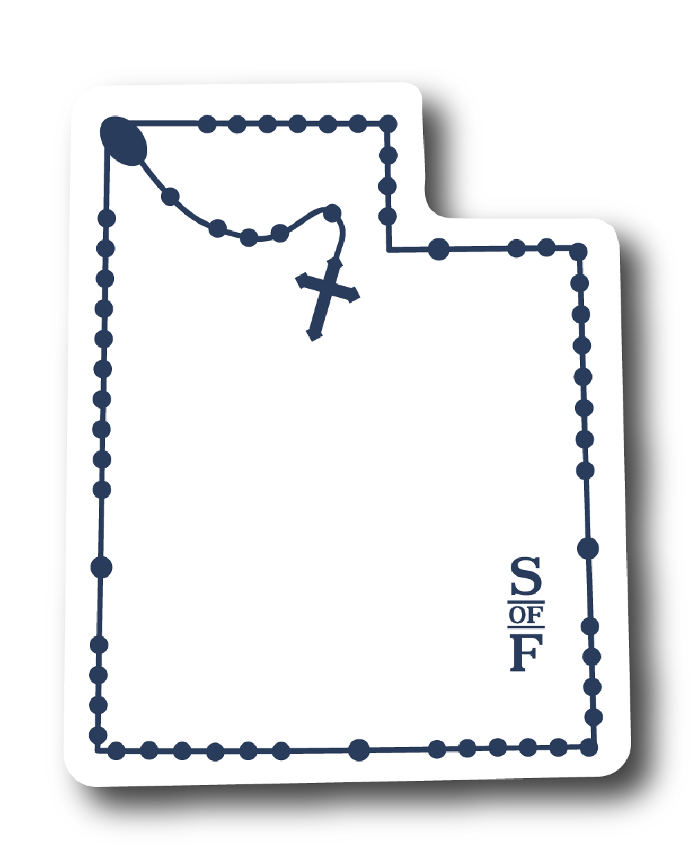 Utah Catholic Rosary vinyl sticker - States of Faith