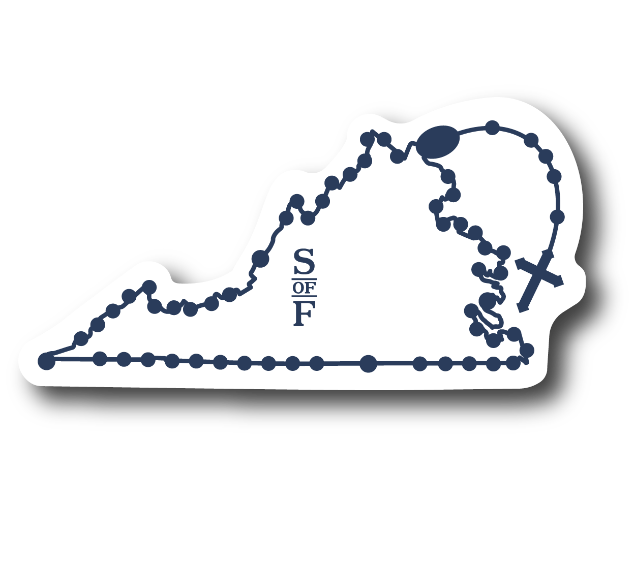 Virginia Catholic Rosary vinyl sticker - States of Faith