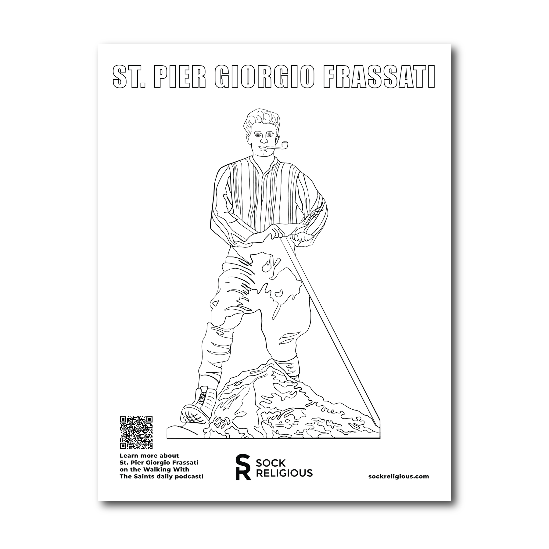 St. Pier Giorgio Frassati Coloring Page - FREE Digital Download