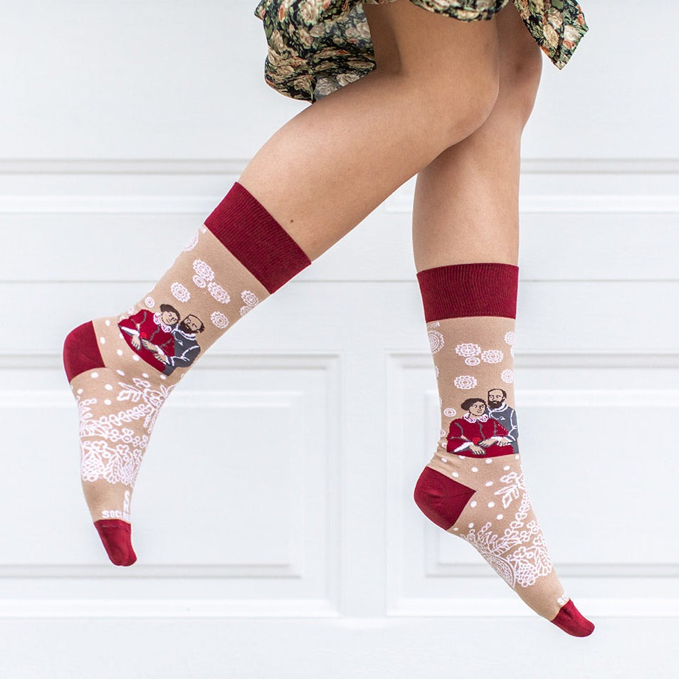 a woman's legs wearing socks