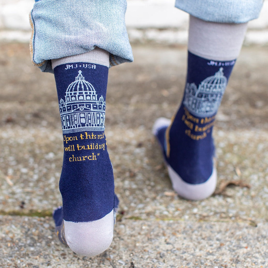 a close up of a person's feet wearing socks