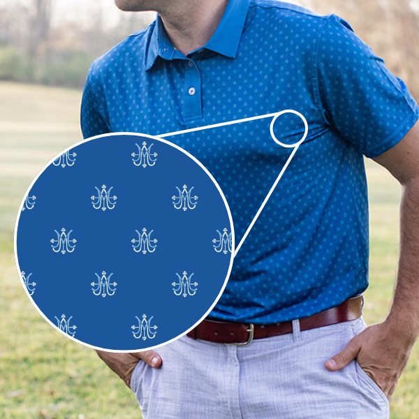 Marian Monogram | Catholic Men's Performance Polo | Gifts for Dad