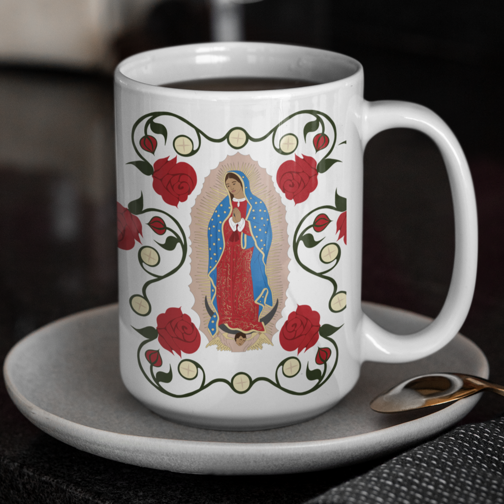 Our Lady of Guadalupe & The Eucharist Coffee Mug - 15 oz.