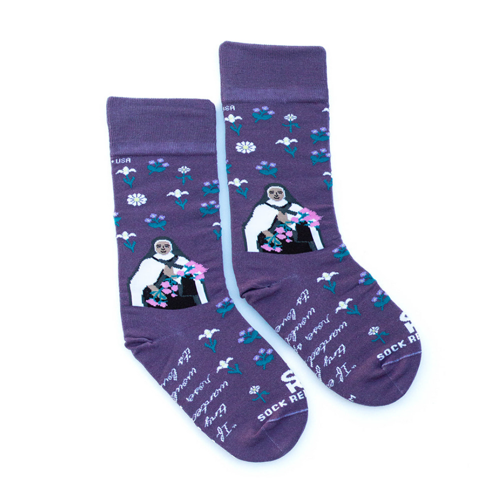 St. Therese Wildflowers Adult Socks