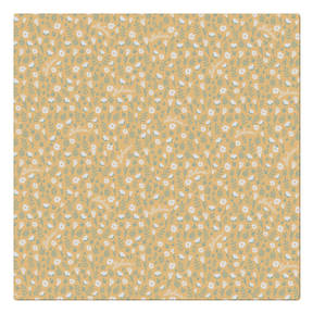 yellow colored alleluia napkin laid flat on a white background