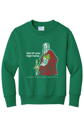 Get Off Your High Horse - St. Paul the Apostle - Youth Crewneck Sweatshirt