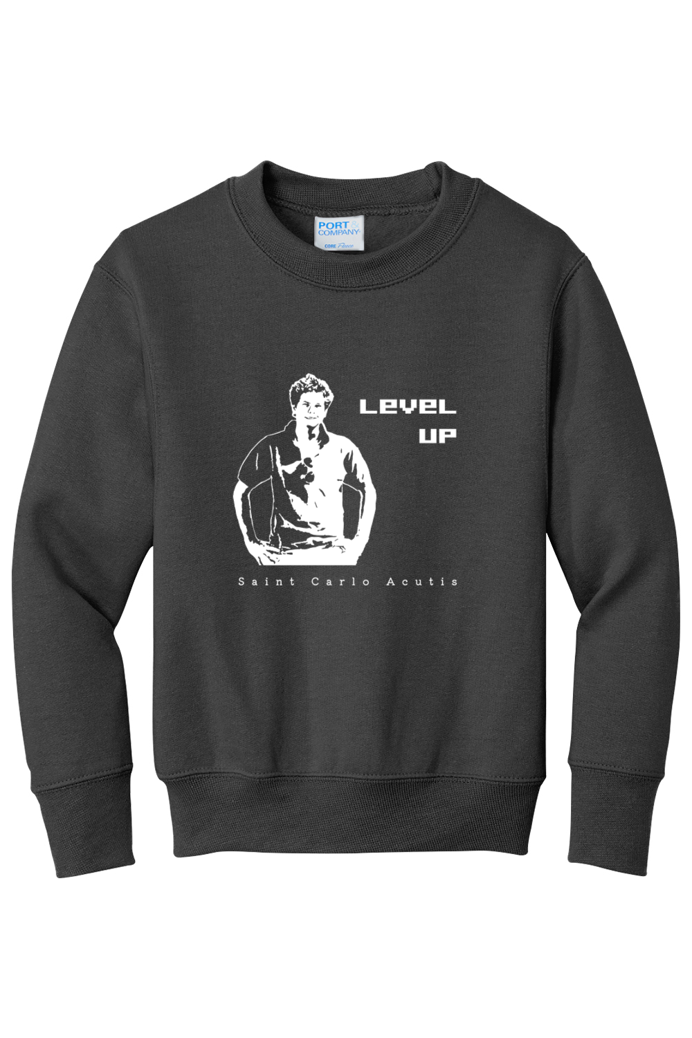 Level Up - St. Carlo Acutis - Youth Crewneck Sweatshirt