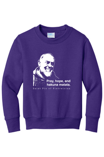 Hakuna Matata - St Padre Pio - Youth Crewneck Sweatshirt
