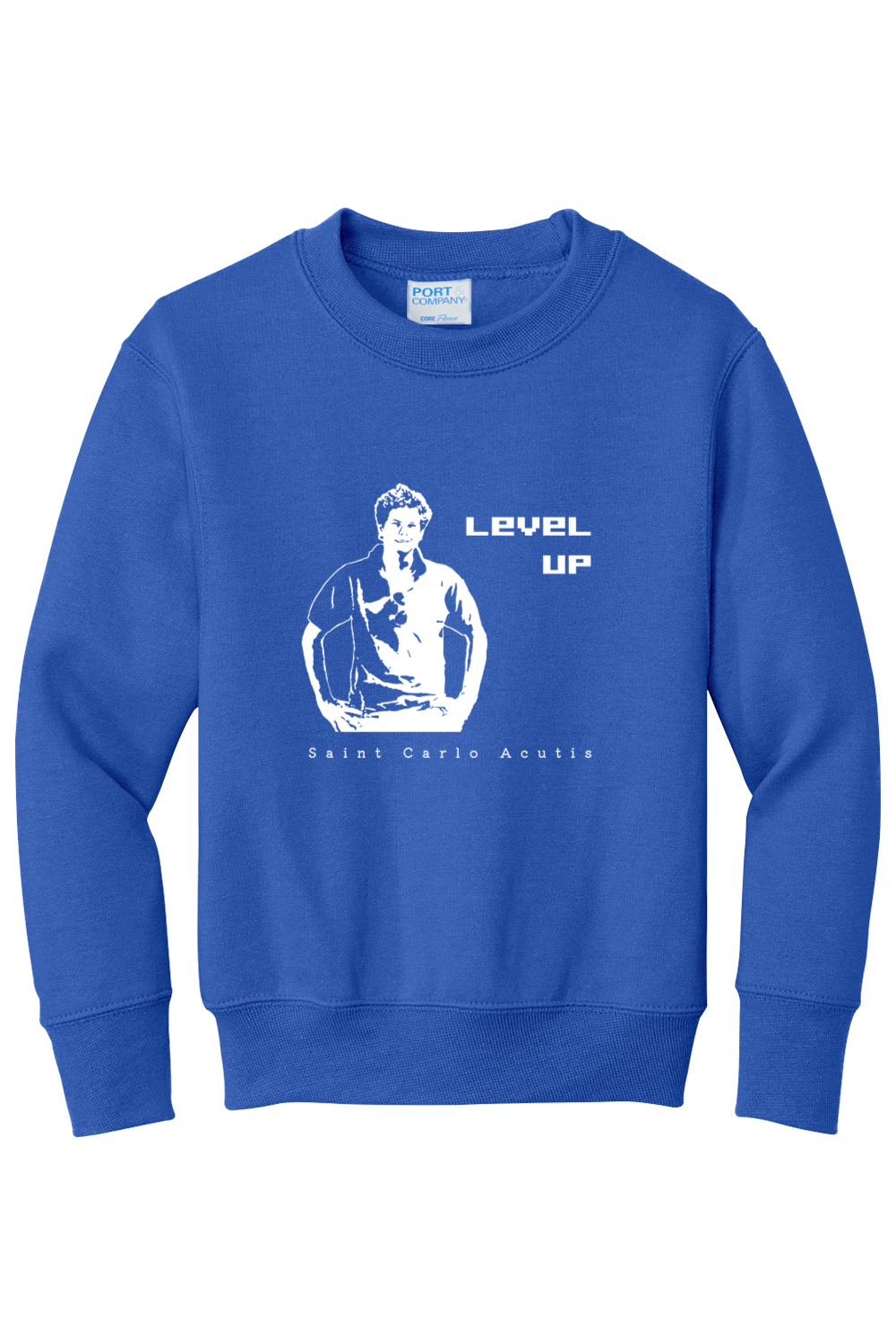 Level Up - St. Carlo Acutis - Youth Crewneck Sweatshirt