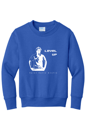 Level Up - St. Carlo Acutis - Youth Crewneck Sweatshirt