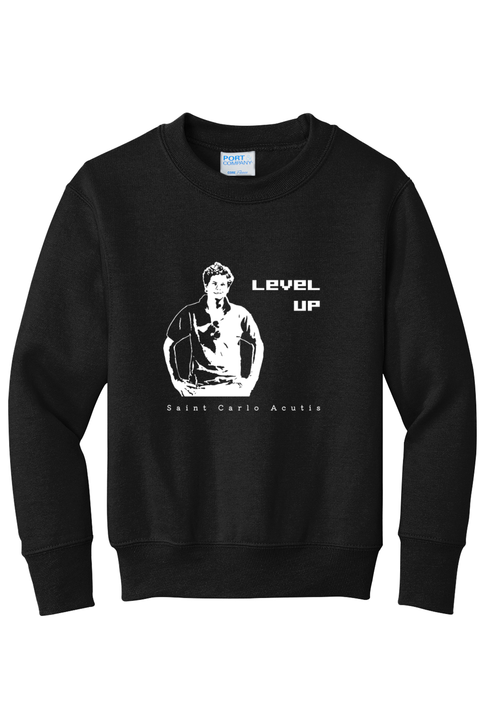 Level Up - St. Carlo Acutis - Youth Crewneck Sweatshirt