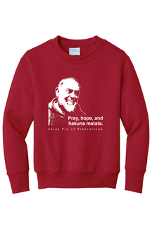 Hakuna Matata - St Padre Pio - Youth Crewneck Sweatshirt