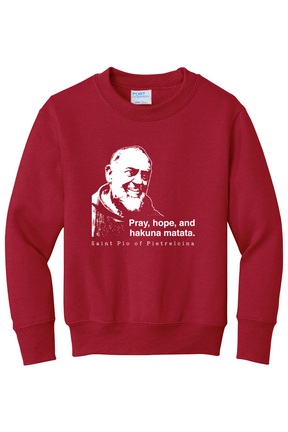 Hakuna Matata - St Padre Pio - Youth Crewneck Sweatshirt