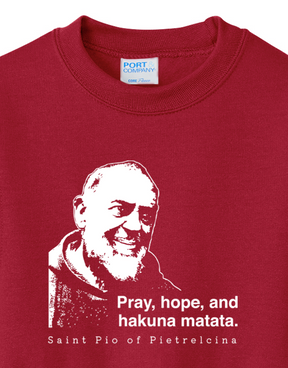 Hakuna Matata - St Padre Pio - Youth Crewneck Sweatshirt