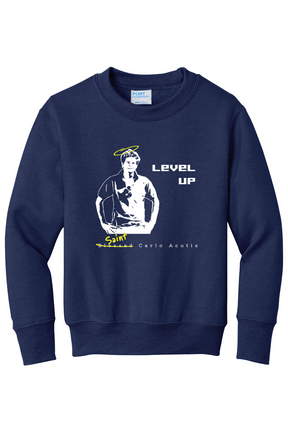 Level Up - St. Carlo Acutis - Youth Crewneck Sweatshirt