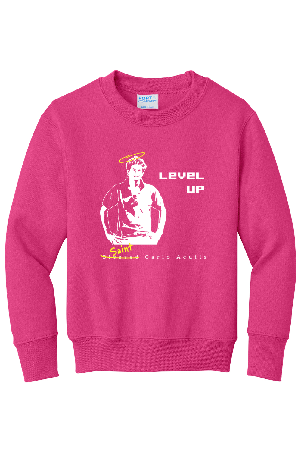 Level Up - St. Carlo Acutis - Youth Crewneck Sweatshirt
