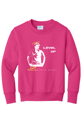 Level Up - St. Carlo Acutis - Youth Crewneck Sweatshirt