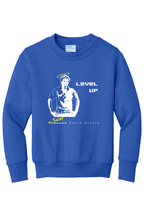Level Up - St. Carlo Acutis - Youth Crewneck Sweatshirt