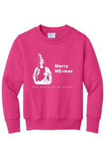 Merry ME-mas - The Nativity of Jesus - Youth Crewneck Sweatshirt