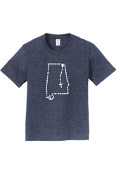 Alabama Catholic Rosary Youth T-shirt in Heather Navy