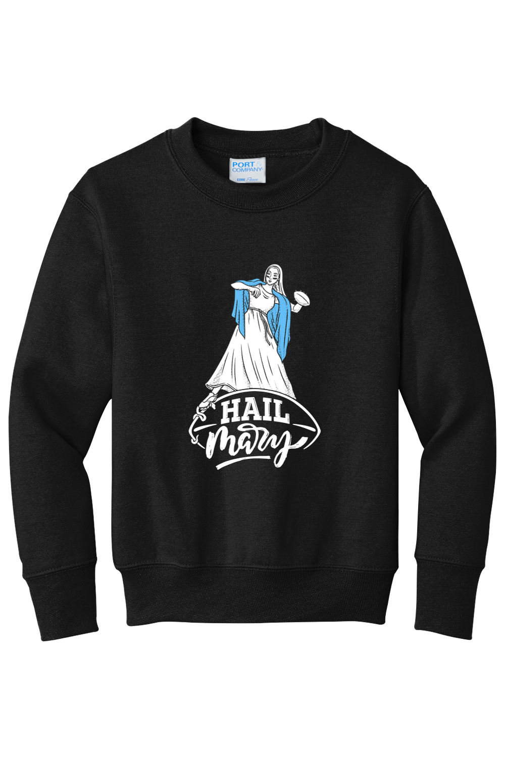 Hail Mary - Catholic Football - Youth Crewneck Sweatshirt